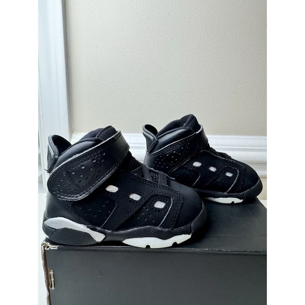Jordan 6-17-23 TD Toddler Sneakers Black Metallic Silver DM1158-001‎ Size 5C